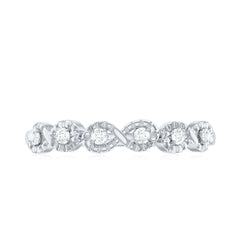 Real Diamond Half Eternity Infinity Ring