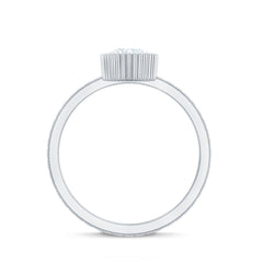Solitaire Moissanite Oval Engagement Ring with Beaded Detailing