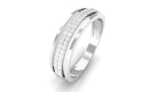 Certified Natural Diamond Half Eternity Mens Wedding Band