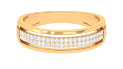 Certified Natural Diamond Half Eternity Mens Wedding Band
