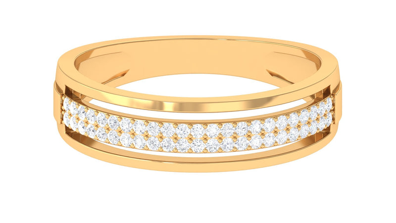 Certified Natural Diamond Half Eternity Mens Wedding Band