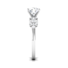 Round Cut Moissanite Antique Looking Engagement Ring