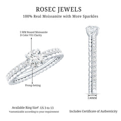 Round Cut Moissanite Designer Engagement Ring With Certificate