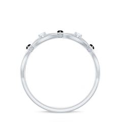 Lab Created Black Diamond Promise Ring with Moissanite