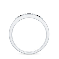 Princess Cut Lab Created Black Diamond Band Ring with Diamond