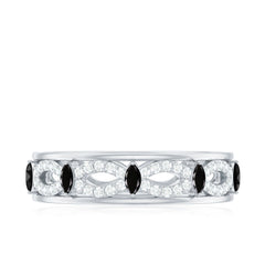 1/2 Diamond Infinity Band with Created Black Diamond