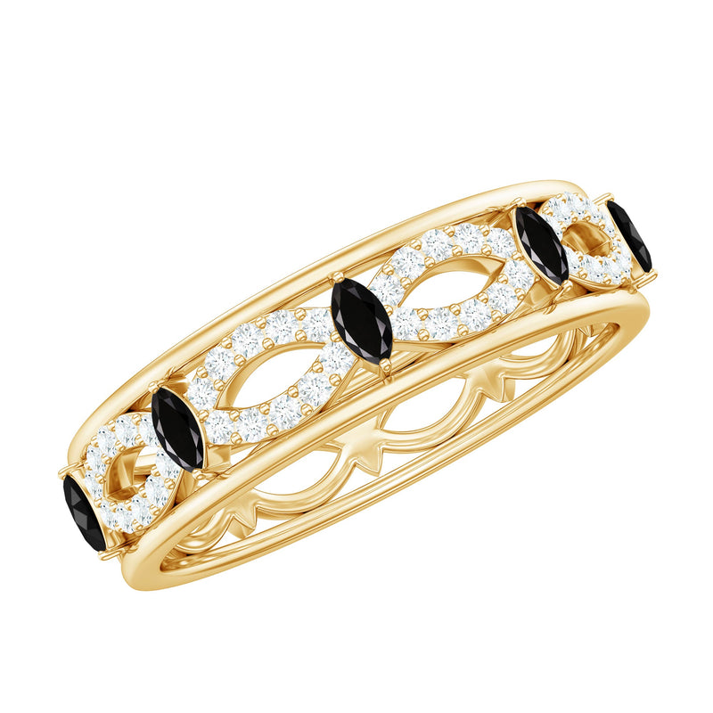 1/2 Diamond Infinity Band with Created Black Diamond