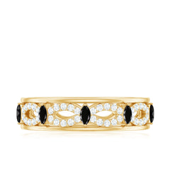 1/2 Diamond Infinity Band with Created Black Diamond