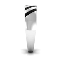 Real Diamond Enamel Band Ring in Flush Setting