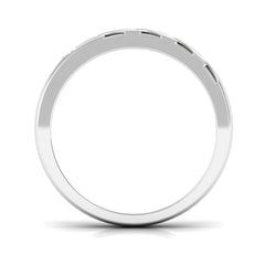 Real Diamond Enamel Band Ring in Flush Setting
