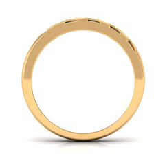 Real Diamond Enamel Band Ring in Flush Setting