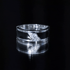 Classic Moissanite Mens Wedding Band Ring