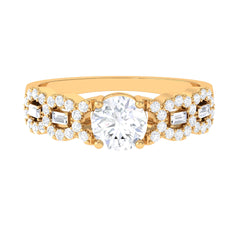 Certified Moissanite Designer Engagement Ring for Women