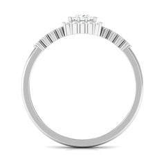 Certified Princess Cut Moissanite Engagement Ring with Halo