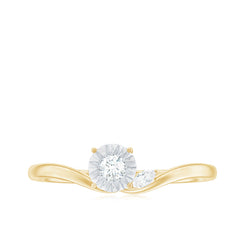 Certified Real Diamond Curved Promise Ring