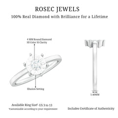 Natural Diamond Promise Ring in Illusion Setting