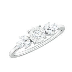 Nature Inspired Diamond Leaf Promise Ring for Women