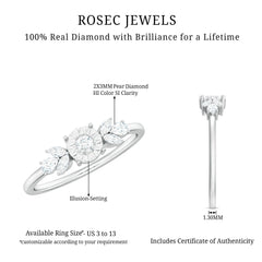 Nature Inspired Diamond Leaf Promise Ring for Women