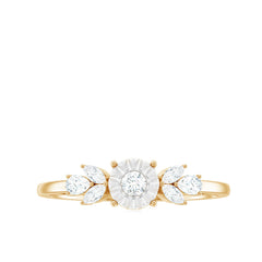 Nature Inspired Diamond Leaf Promise Ring for Women