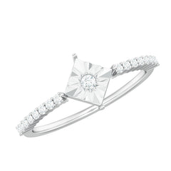 Genuine Diamond Promise Ring in Illusion Setting