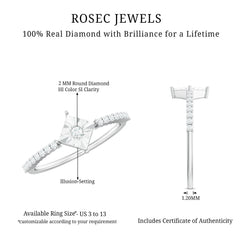 Genuine Diamond Promise Ring in Illusion Setting