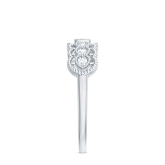 Vintage Inspired Natural Diamond Anniversary Ring