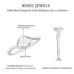Certified Real Diamond Minimal Promise Ring for Women