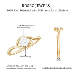 Certified Real Diamond Minimal Promise Ring for Women