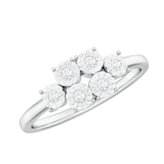 Natural Diamond Cluster Promise Ring for Women