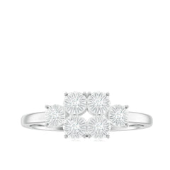 Natural Diamond Cluster Promise Ring for Women