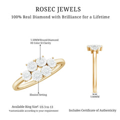 Natural Diamond Cluster Promise Ring for Women