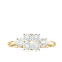 Natural Diamond Cluster Promise Ring for Women