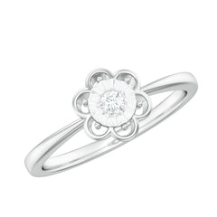Miracle Plate Real Diamond Flower Promise Ring