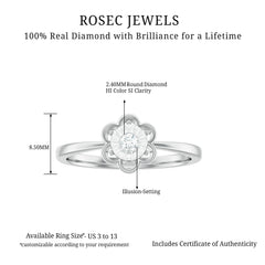 Miracle Plate Real Diamond Flower Promise Ring