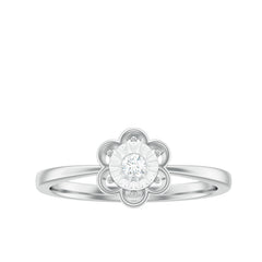 Miracle Plate Real Diamond Flower Promise Ring