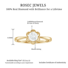 Miracle Plate Real Diamond Flower Promise Ring