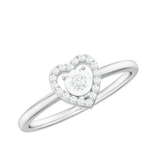 Certified Real Diamond Heart Promise Ring