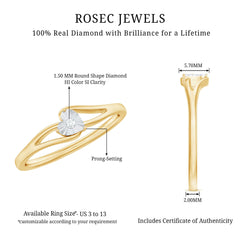 Certified Real Heart Promise Ring with Split Shank