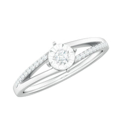 Natural Diamond Engagement Ring with Split Shank
