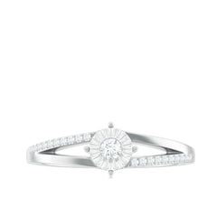 Natural Diamond Engagement Ring with Split Shank