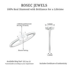 Miracle Plate Diamond Flower Ring with Certificate