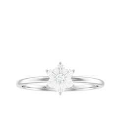 Miracle Plate Diamond Flower Ring with Certificate