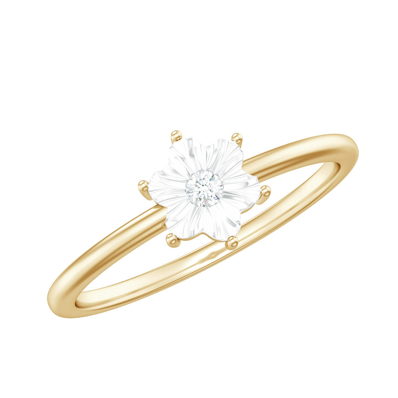 Miracle Plate Diamond Flower Ring with Certificate