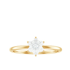 Miracle Plate Diamond Flower Ring with Certificate