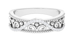 Vintage Inspired Real Diamond Wedding Band