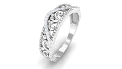 Vintage Inspired Real Diamond Wedding Band