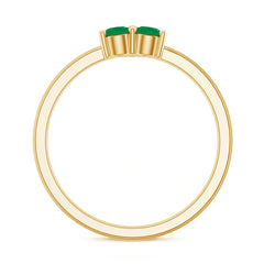Natural Emerald 3 Stone Promise Ring with Certificate
