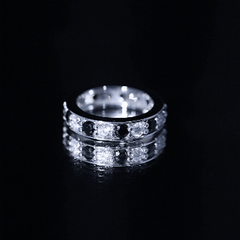 Lab Grown Black Diamond and Moissanite Full Eternity Band