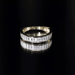 Channel Set Certified Moissanite Half Eternity Band Ring