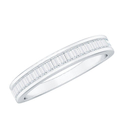 Channel Set Certified Moissanite Half Eternity Band Ring